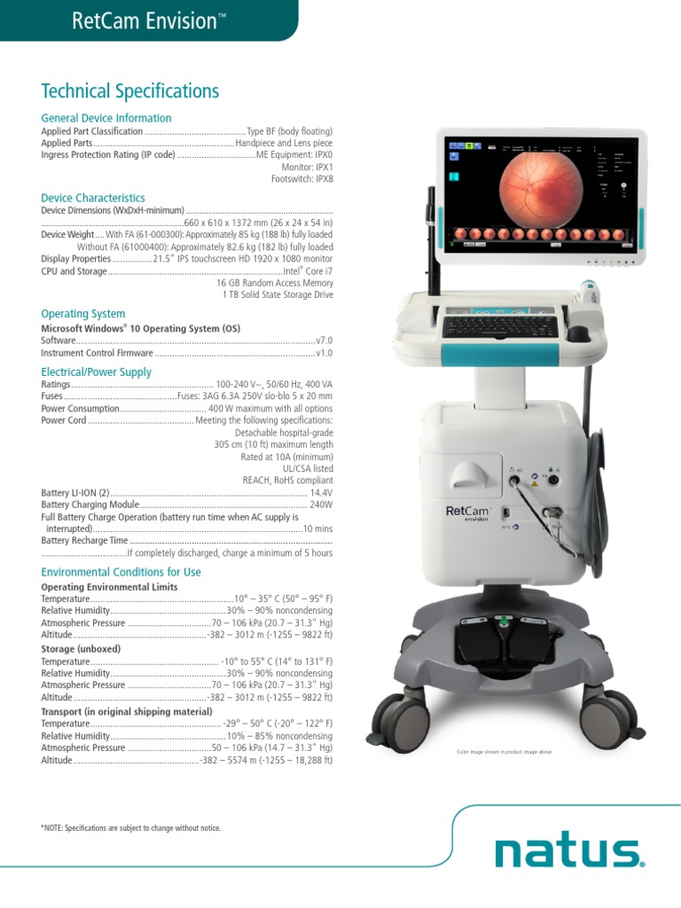 RevD - RetCam Envision Spec Sheet - EN - Lo-Res | PDF | International ...