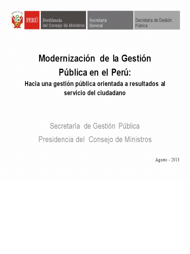 Modernizacion de Gestion Publica | PDF | Administración Pública ...