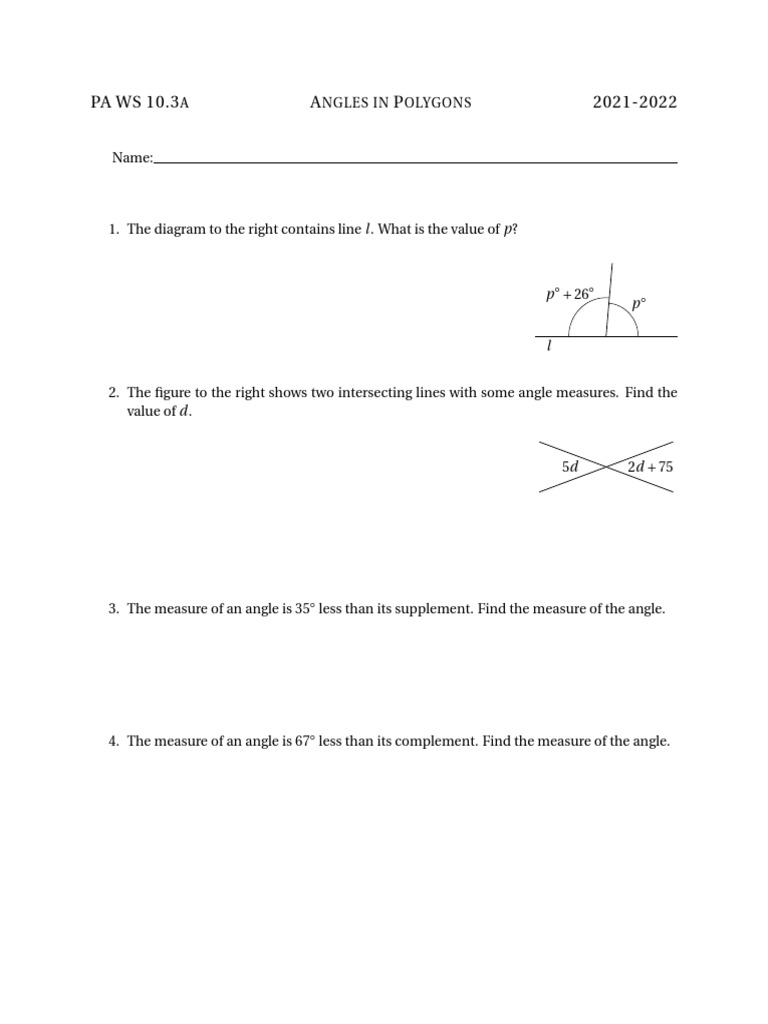 Prealgebra Worksheet Printable