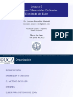 Lectura 9 Ecuaciones Diferenciales Ordinarias El M Etodo de Euler