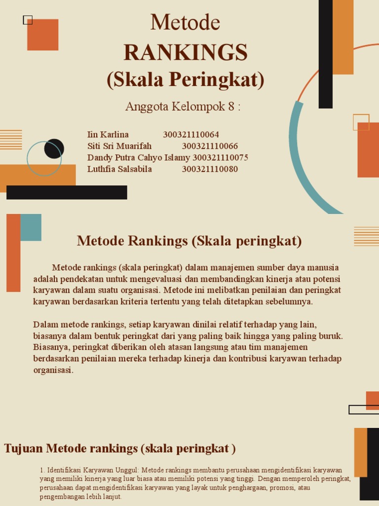 Tugas Metode Ranking (Skala Peringkat) | PDF