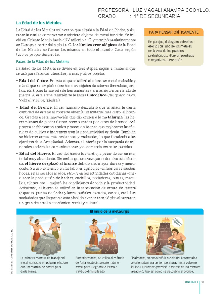 Avances en la Edad de los Metales | PDF | Rieles | Bronce