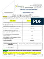 Fiche de Renseignement Du Candidat-2022