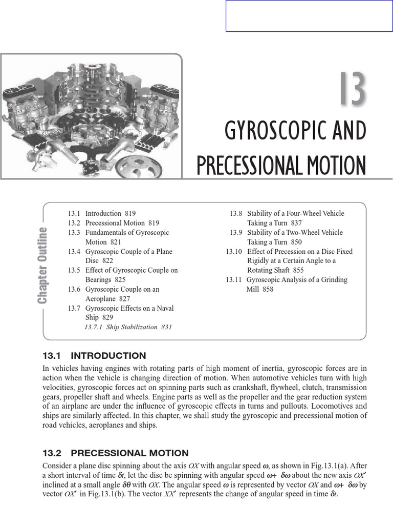 Gyroscopic and Precessional Motion Explained | PDF | Rotation Around A ...