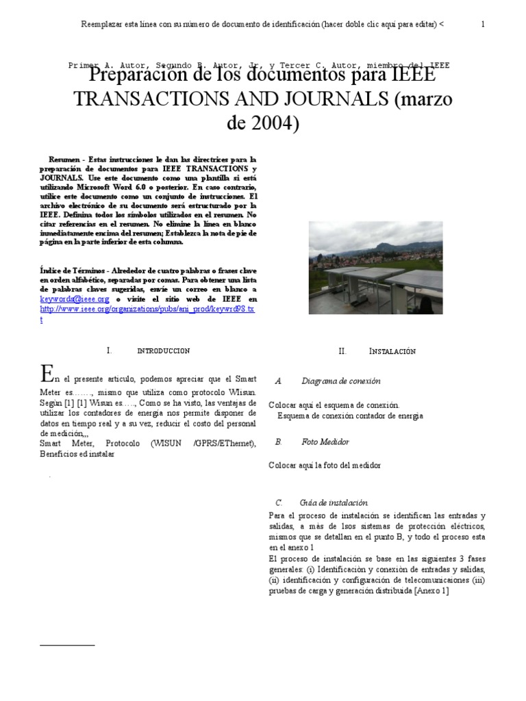 Formato Presentacion Documentos Ieee Es - Mod | PDF