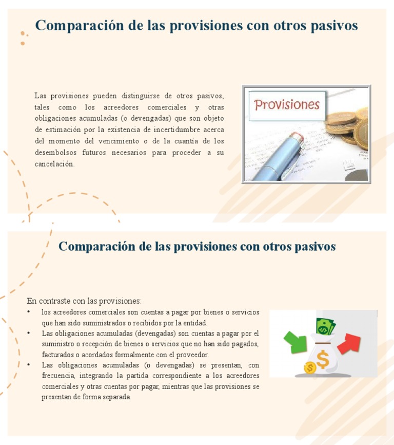 Comparación de Las Provisiones Con Otros Pasivos | PDF
