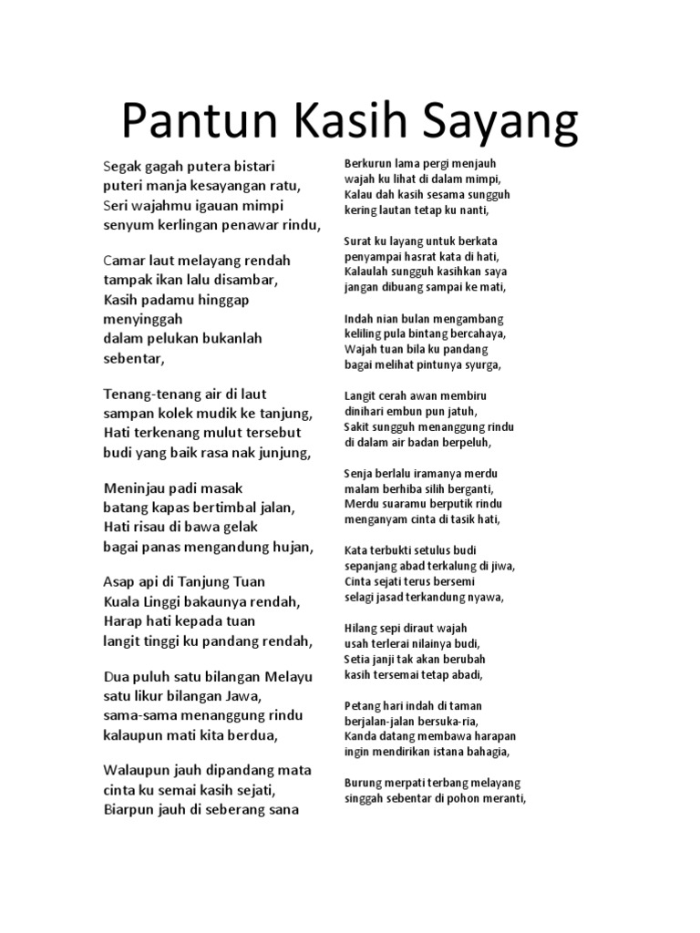 Pantun Kasih Sayang Pdf