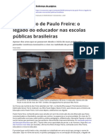 Centenario de Paulo Freire - o Legado Do Educador Nas Escolas Publicas Brasileiras