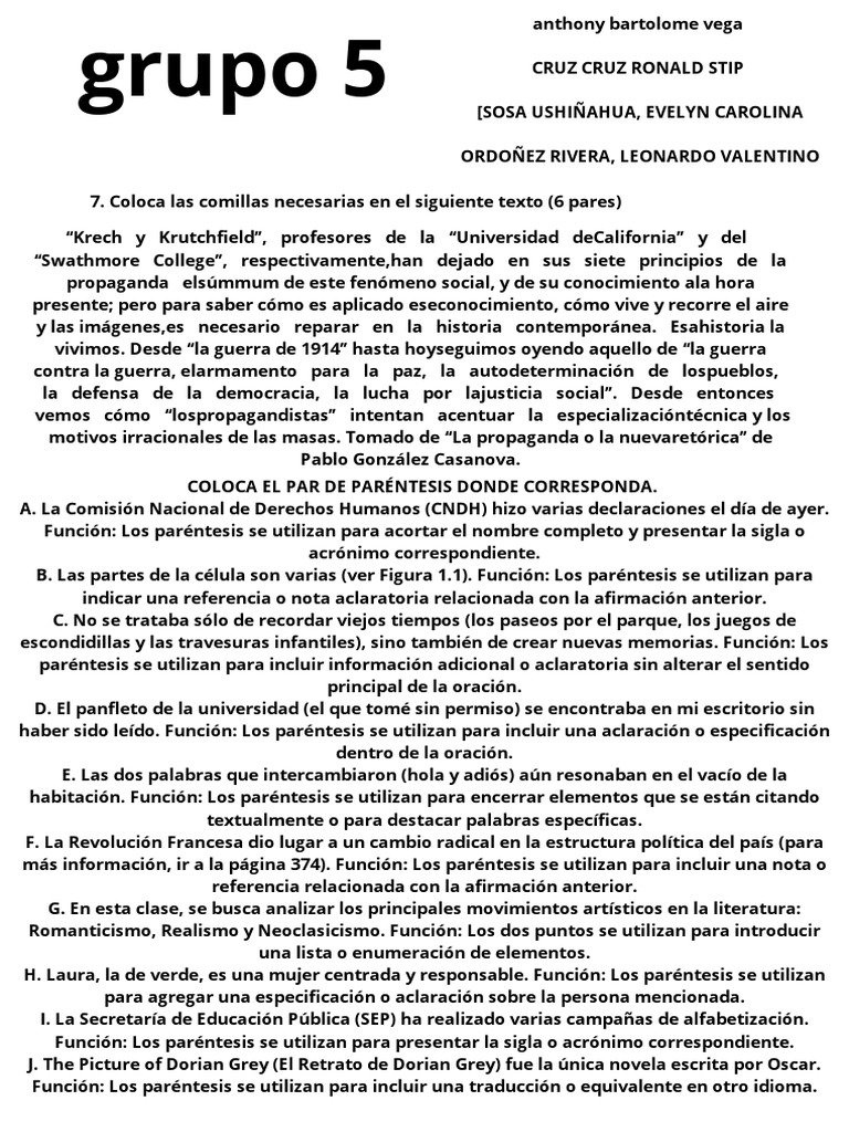 Grupo 5 | PDF | Artes del lenguaje y disciplina