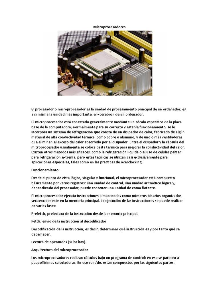 Microprocesadores | PDF | Microprocesador | Hardware de la computadora