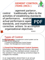 The Management Control Systems (MCS)