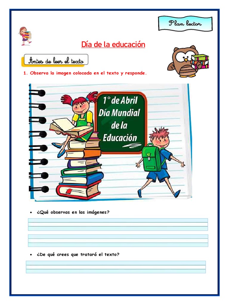 Plan Lector Dia de La Educacion | PDF