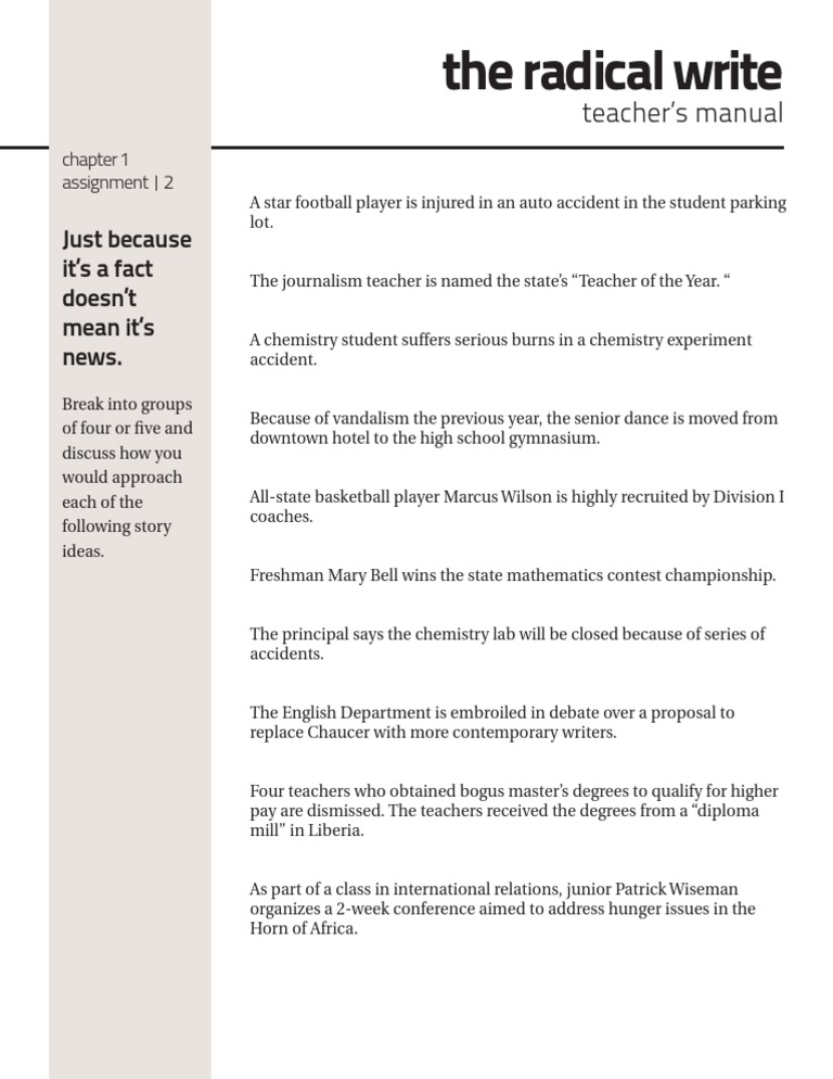School News Reporting Scenarios Guide | PDF | Social Science | Wellness