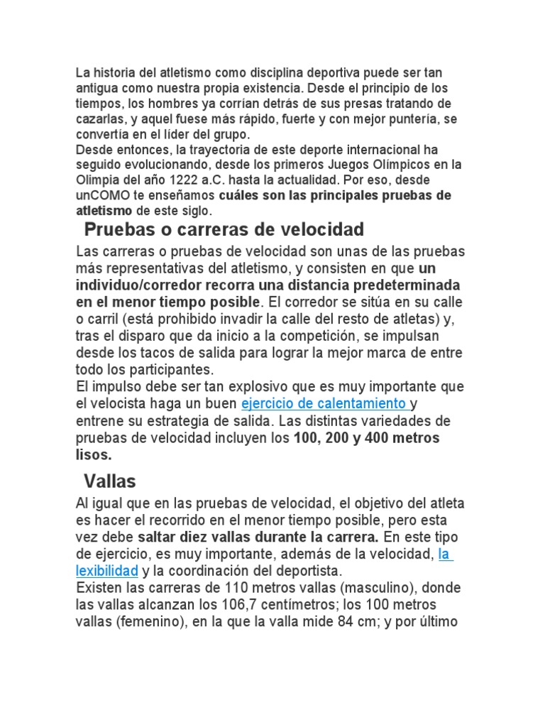 Tarea de Educacion | PDF | Deporte del atletismo | Deportes atléticos