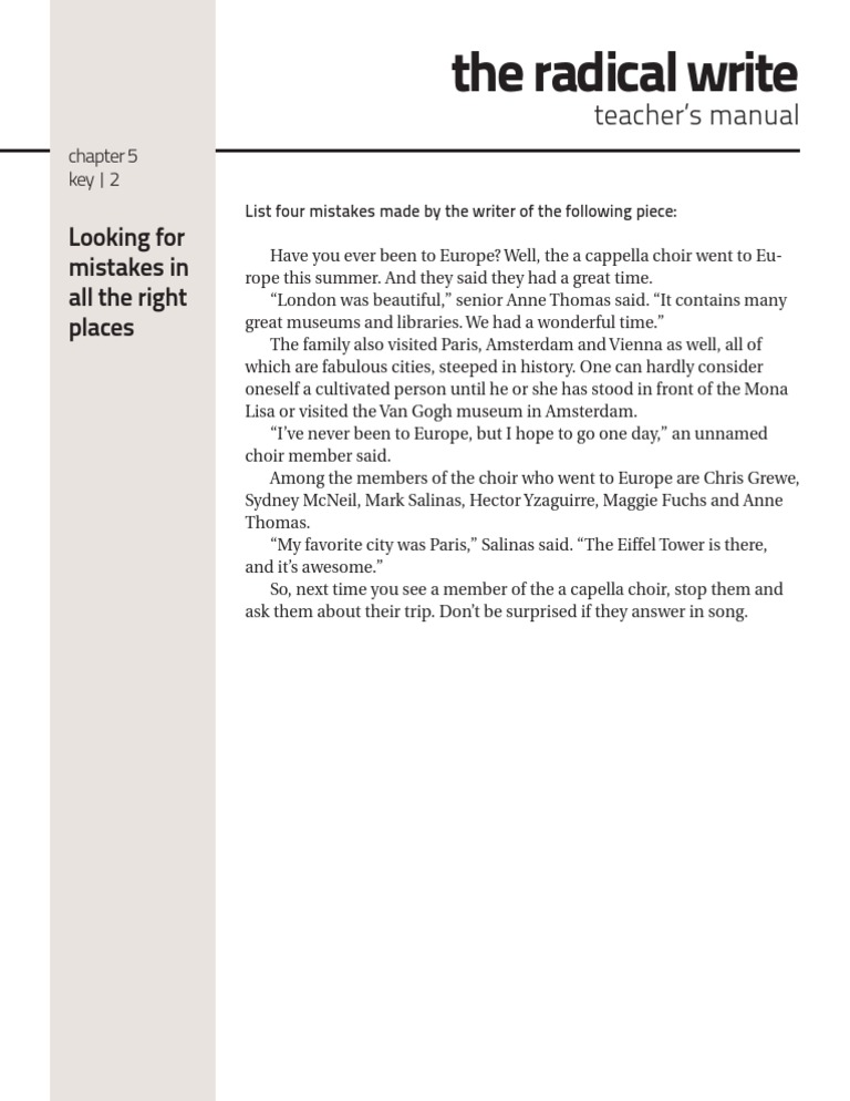 Analyzing Writing Mistakes in Travelogue | PDF