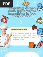 Preparing Kitchen Tools, Equipment & Ingredients in Food Preparation