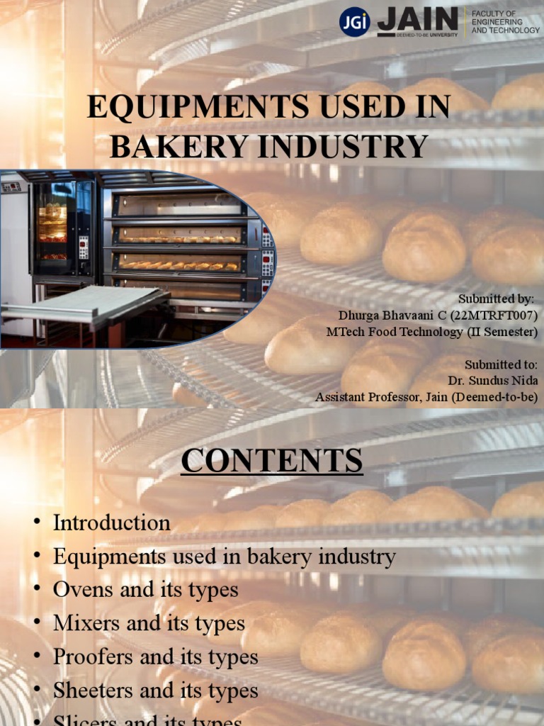 Equipments Used in Bakery Industry PDF Bakery Baking