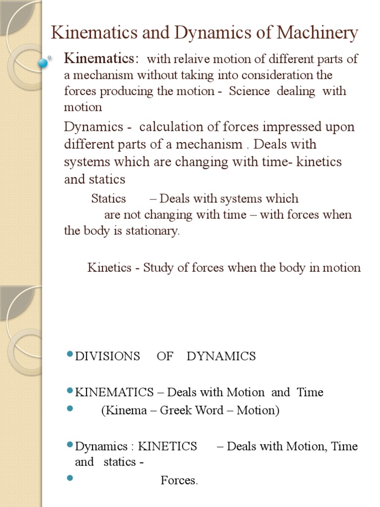 Kinematics and Dynamics of Machinery | PDF | Machines | Kinematics