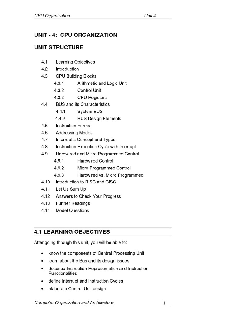 Session1 cpu organization pdf central processing unit input output