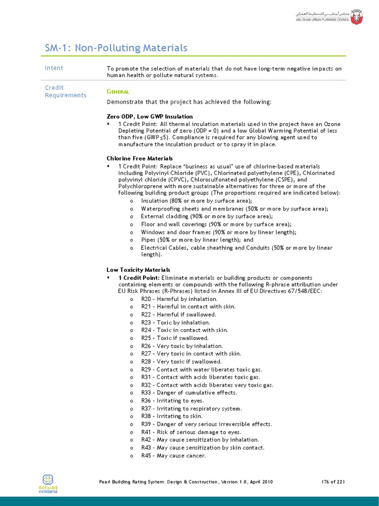 SM1 NonPolluting Materials PDF Polyvinyl Chloride Toxicity