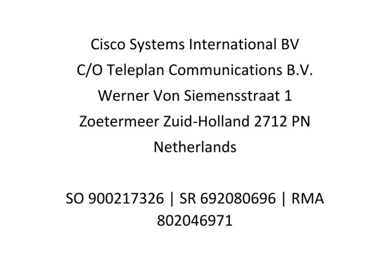 Cisco Systems International BV PDF