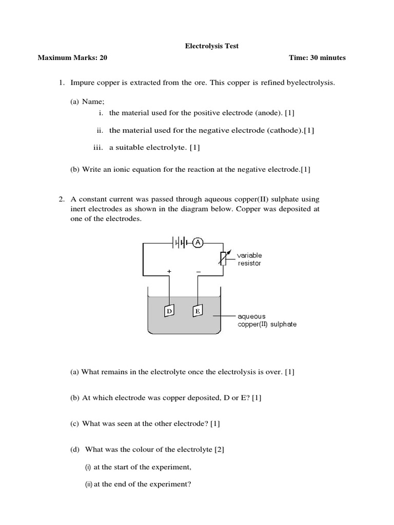 Electrolysis Fa PDF