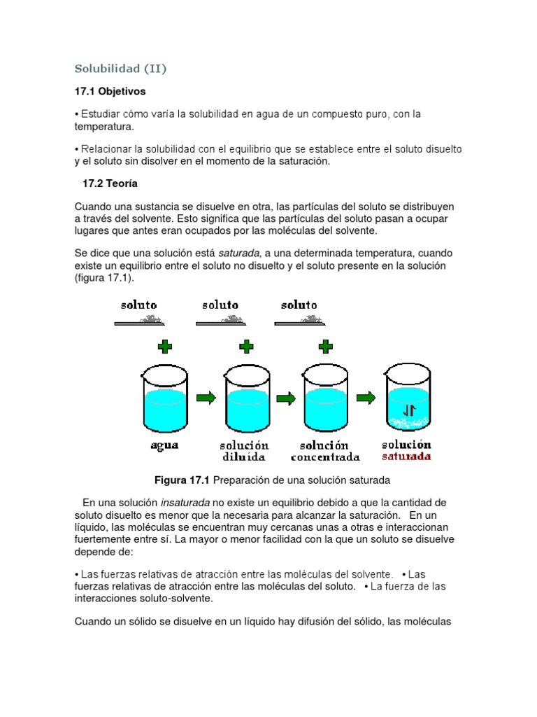Solubilidad y temperatura en agua | PDF | Solubilidad | Química Física