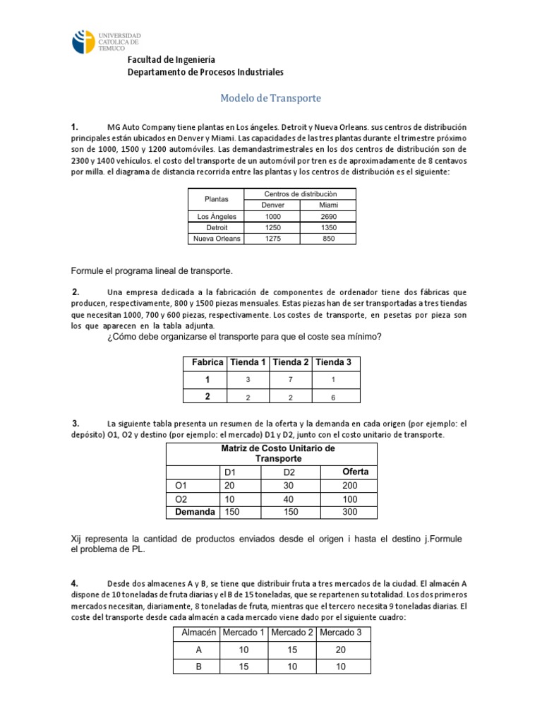 Guia Modelo de Transporte | PDF | Transporte | Mercado (economía)