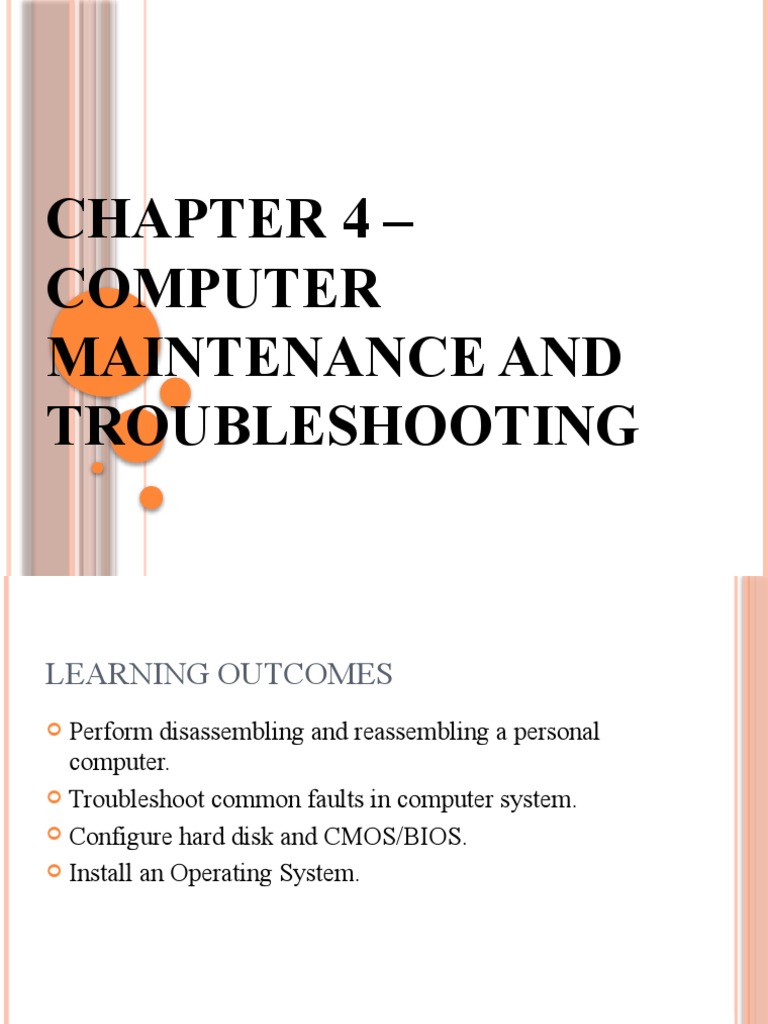 CHAPTER 4 – COMPUTER MAINTENANCE AND TROUBLESHOOTING | PDF | Bios ...