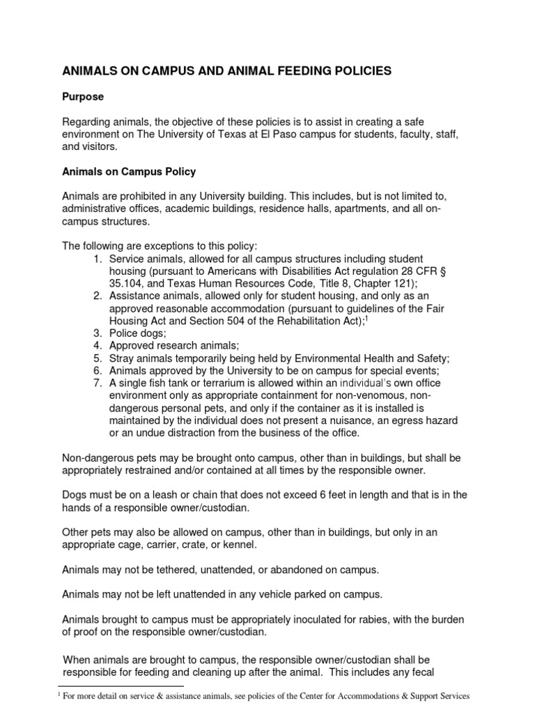 Animals On Campus Policy PDF Pet Leash