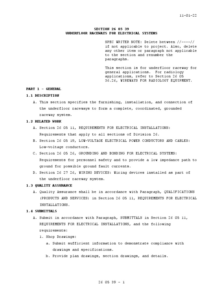 Spec Section 26 00 00