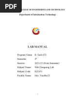 Lab Manual - KIT451 - 2021 - 22 - Even