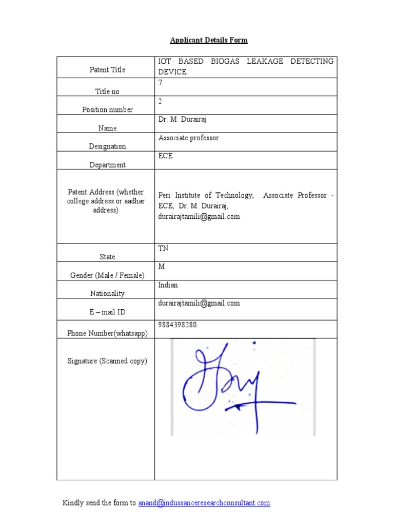 Applicant Form (PATENT) - IRC | PDF | Computers