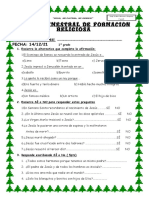 Prueba Bimestral de Formacion Religiosa - Vi Bimestre - 2021