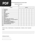 Contoh Borang Kebersihan Sekolah