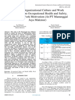 Impact of Organizational Culture and Work Environment On Occupational Health and Safety, Mediated by Work Motivation (At PT Manunggal Jaya Makmur)