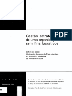 Gestão Estratégica de Uma Organização Sem Fins Lucrativos