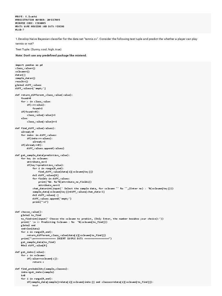 Naïve Bayes & Decision Tree Classifiers | PDF | Statistics | Applied ...