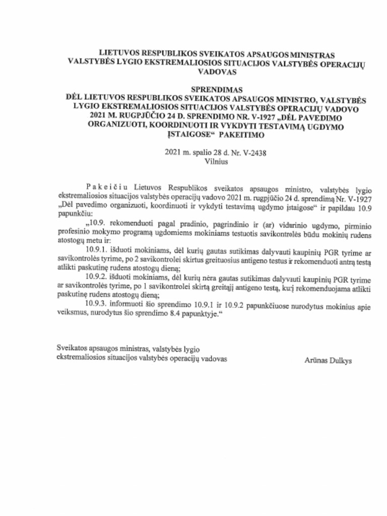Sprendimas Del Testu | PDF