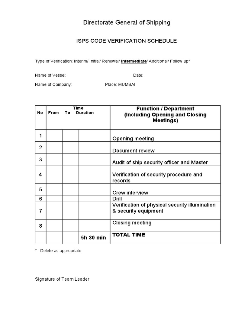 Isps MMD Checklist | PDF | Audit