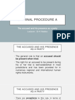 SLIDES - The Accused and His Prescence As A Party