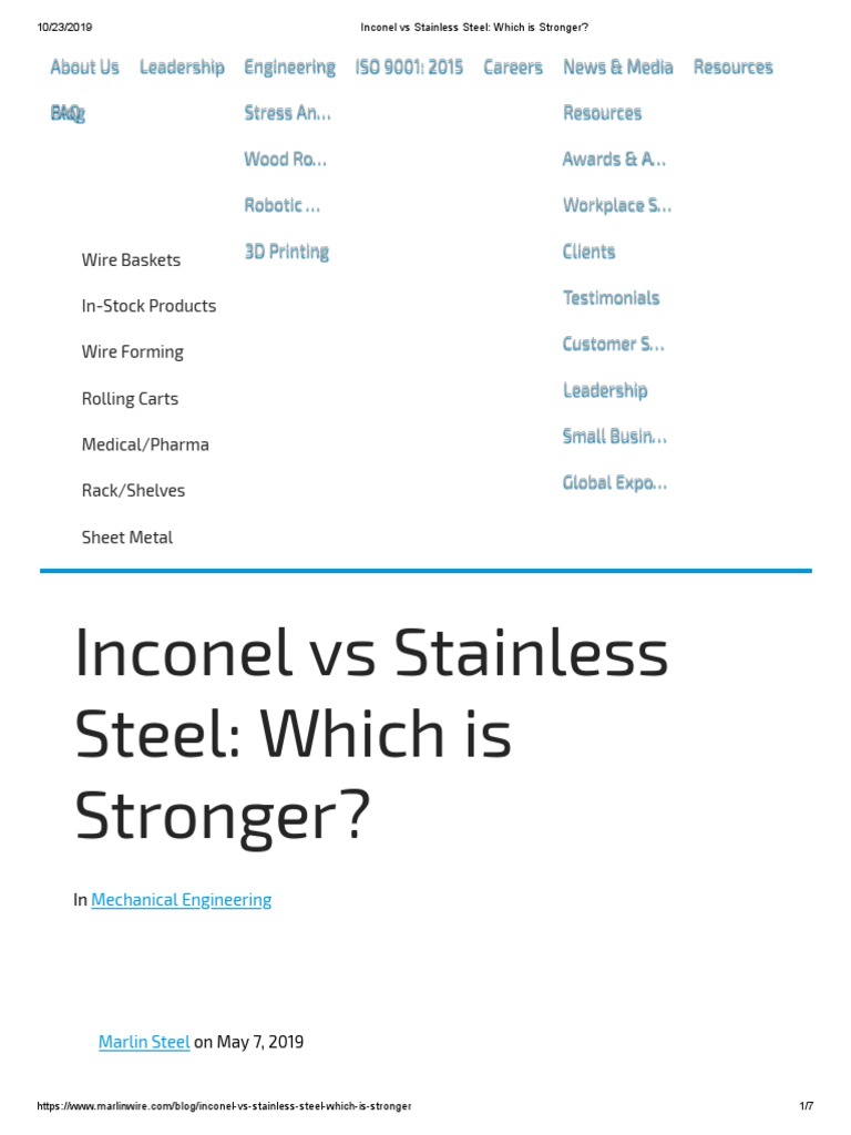 Inconel Vs Stainless Steel Which Is Stronger Download Free PDF
