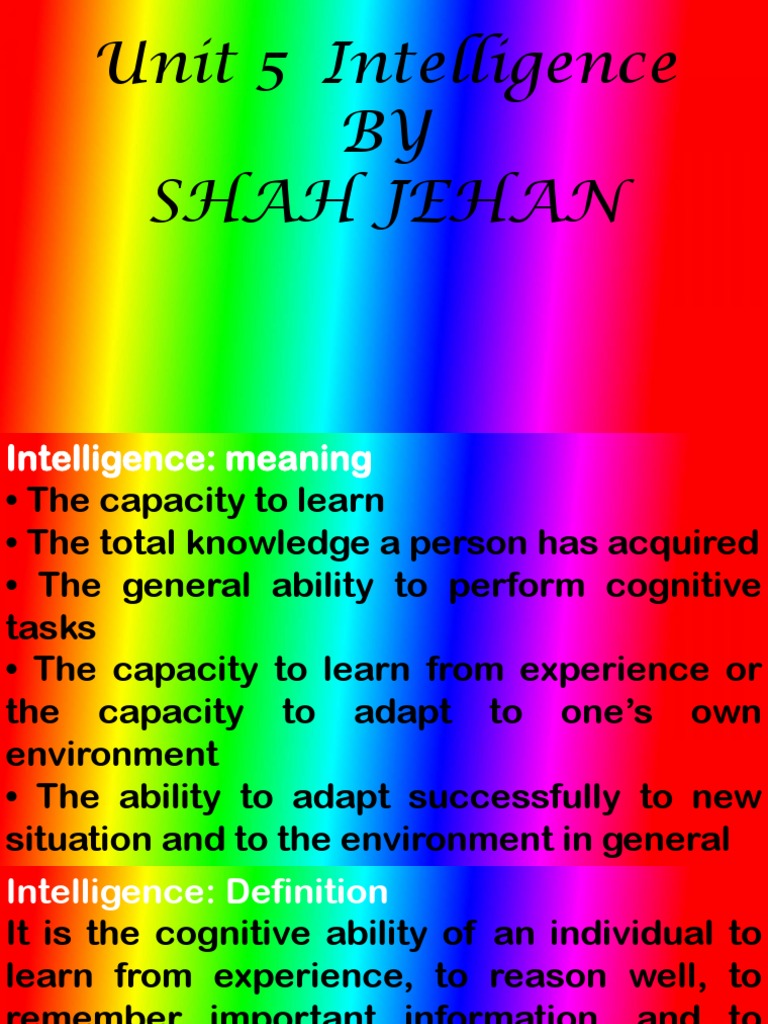 Understanding Intelligence Theories | PDF | Intelligence | Intelligence ...