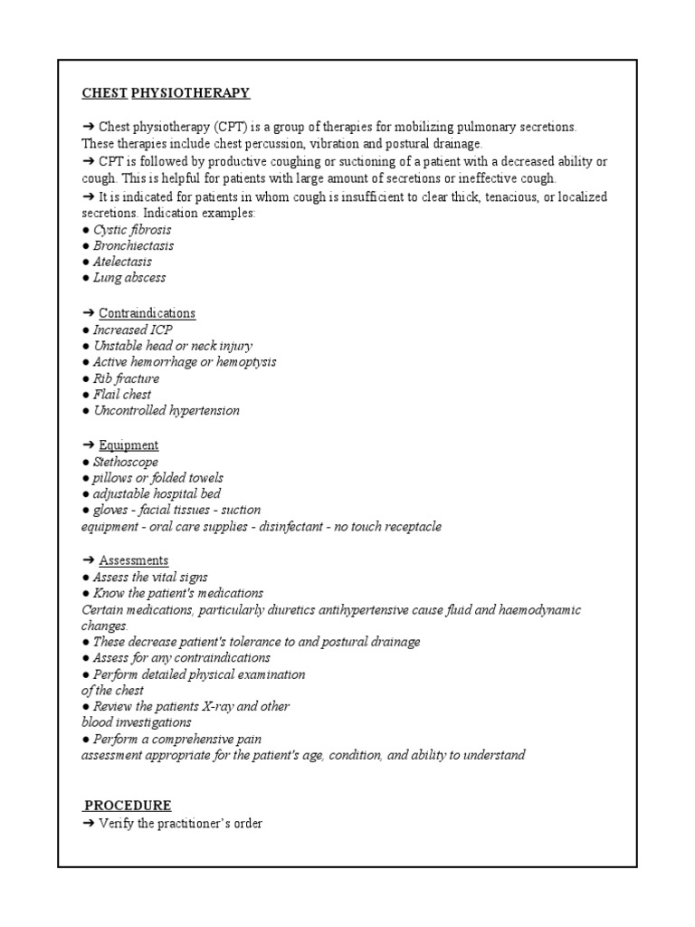 Chest Physiotherapy Pdf Thorax Respiratory System