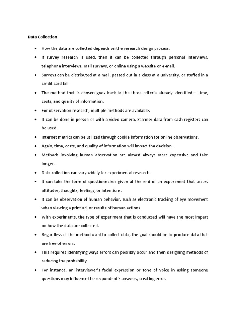 Data Collection Methods for Surveys | PDF | Survey Methodology | Focus ...