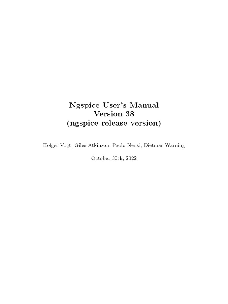 Ngspice User Manual Version 38 | PDF | Bipolar Junction Transistor ...