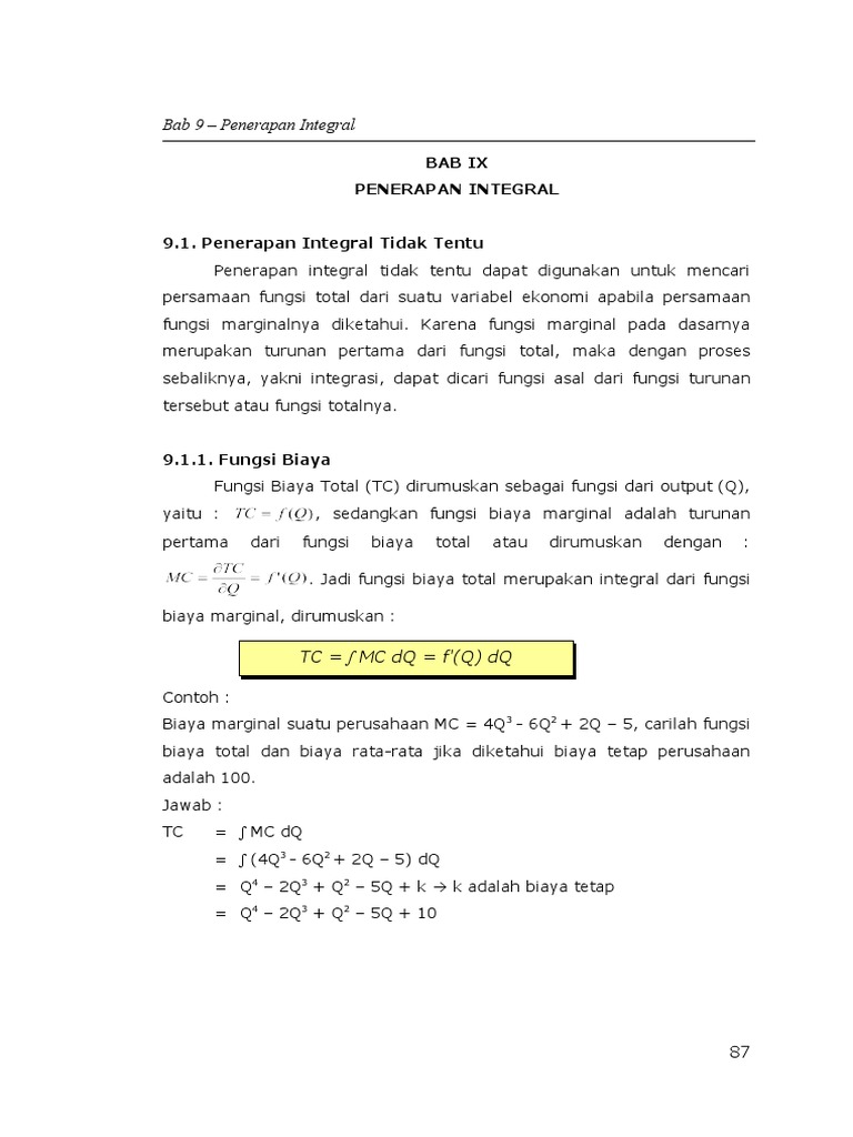 Penerapan Integral Pdf