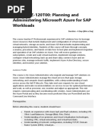 Course AZ-120T00 - Planning and Administering Microsoft Azure For SAP Workloads