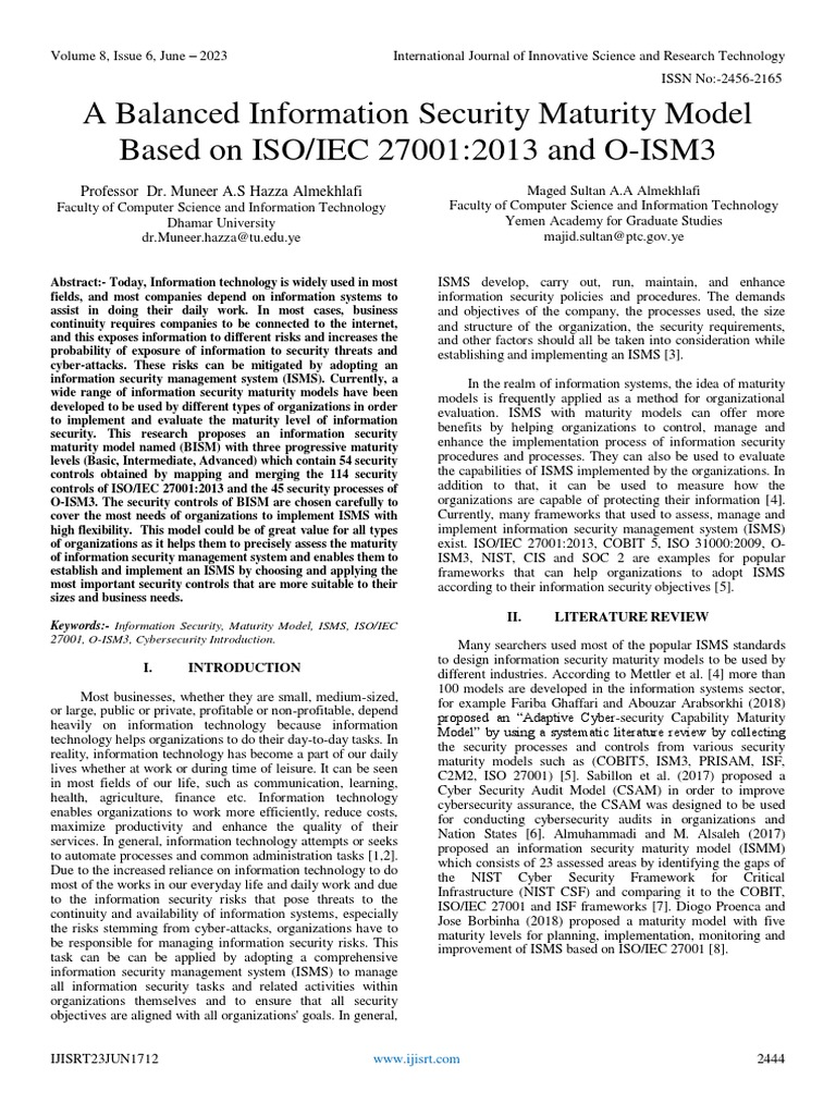 a-balanced-information-security-maturity-model-based-on-iso-iec-27001