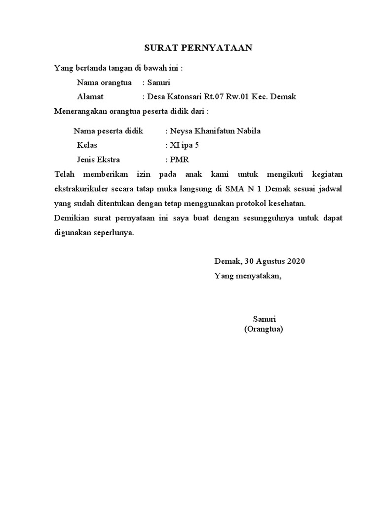 Surat Peryataan Neysa PDF